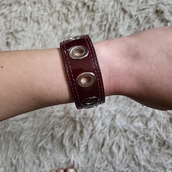 Coach Leather Grommet Bangle Stackable Bracelet - Picture 7 of 12
